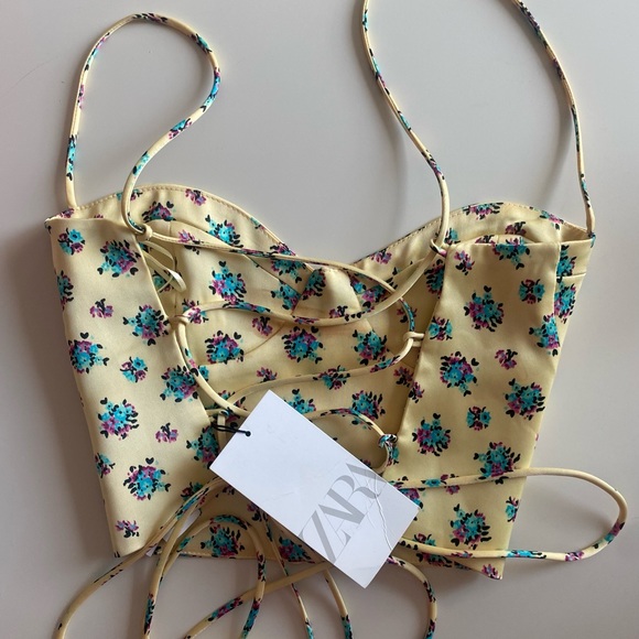 NWT ZARA Floral Crop Top - Picture 5 of 6